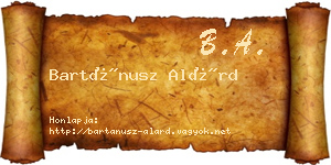 Bartánusz Alárd névjegykártya